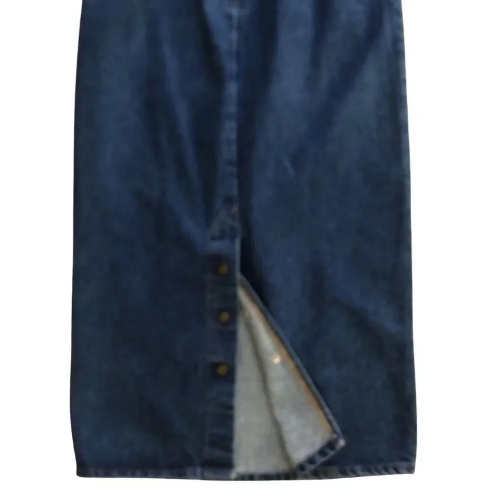 Hunt Club High Waisted Denim Maxi Pencil Skirt Womens Sz 8 VTG 80s Classic Jeans